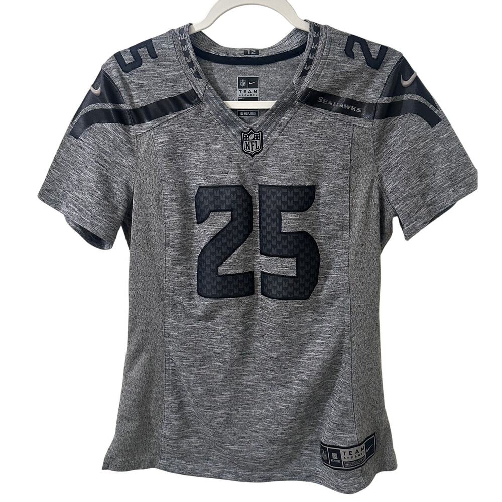 Nike Seattle Seahawks Richard Sherman 25 Jersey Women’s Heather Grey Top M - Picture 2 of 12